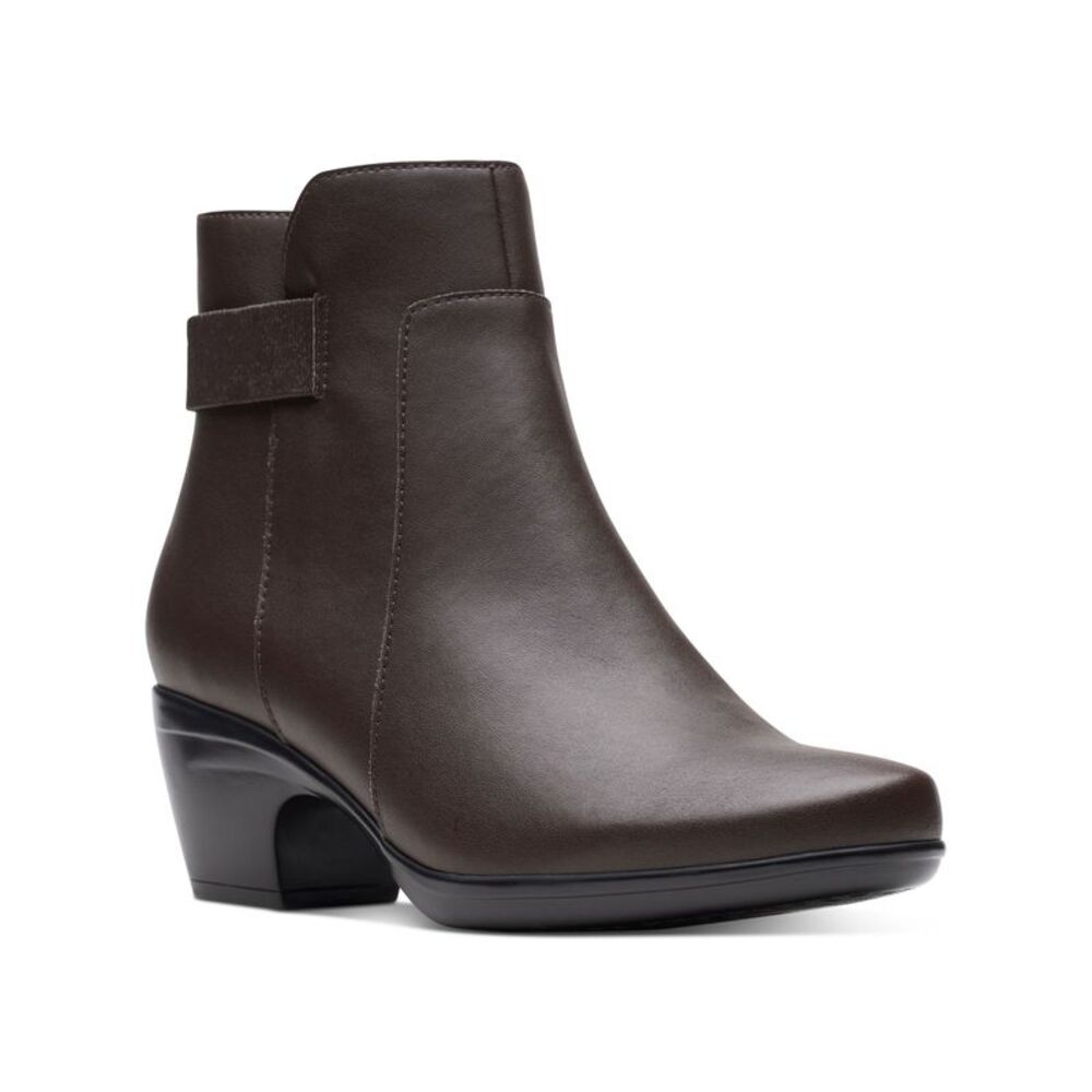 COLLECTION BY BOBEAU Womens Brown Emily Holly Almond Leather Booties 9.5 W